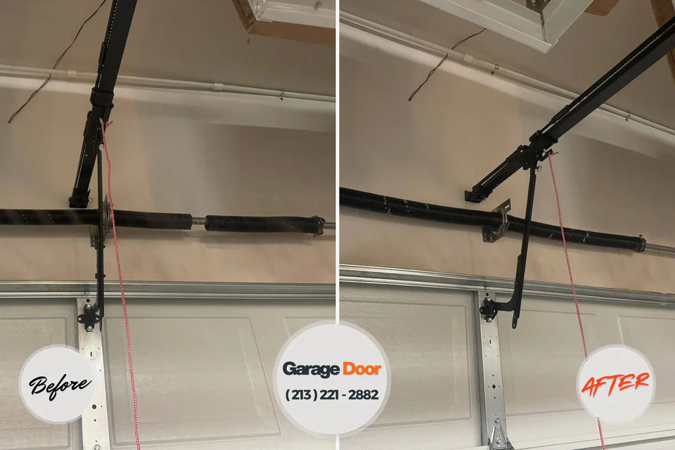 Before and after: garage door repair Wantagh, NY